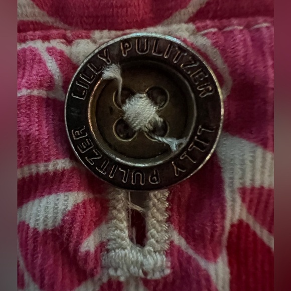 Vintage 90s Lilly Pulitzer pink white floral corduroy mini skirt sz 8 preppy - Picture 5 of 8